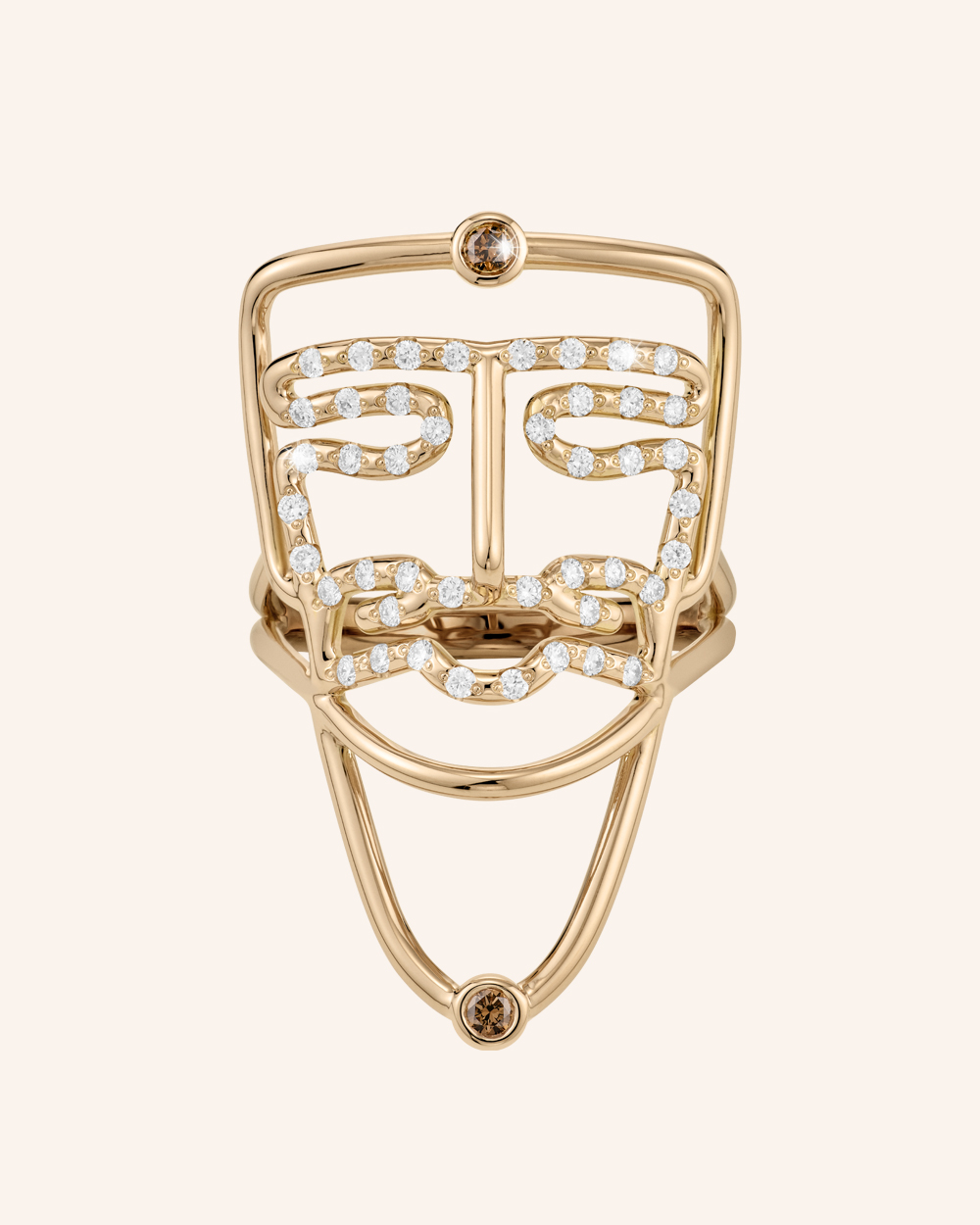 Bague "The Warrior" diamants "cognac"