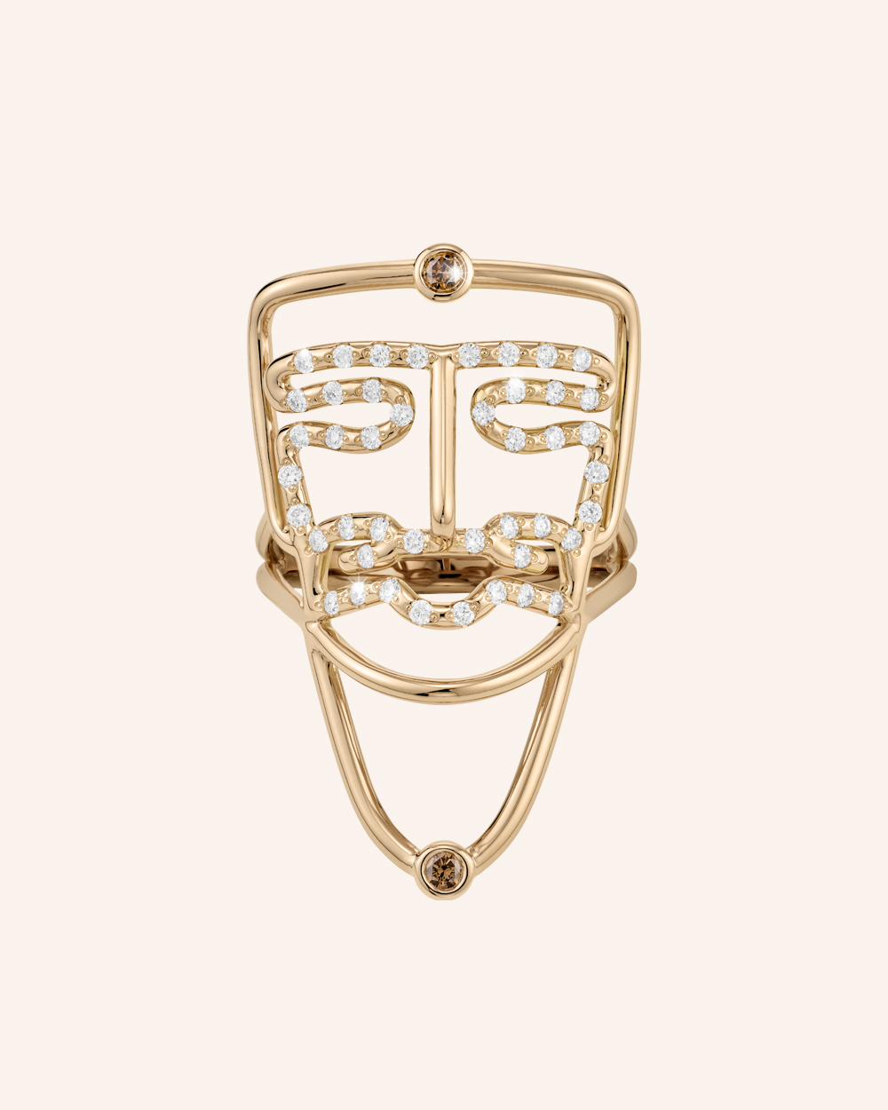 Bague de phalange  "The Warrior" Diamants "cognac" 